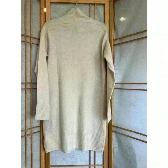 NWT Everlane Women's Beige Wool Blend Stretch Turtleneck Dress Small, Relax Fit - Picture 8 of 12